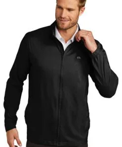 Travis Mathews Travis Mathew Surfside Full-Zip Jacket -Fairway Woods Soldes Magasin 11129 Black 1 TM1MU422BlackModelFront1 1200W 49083.1673459942