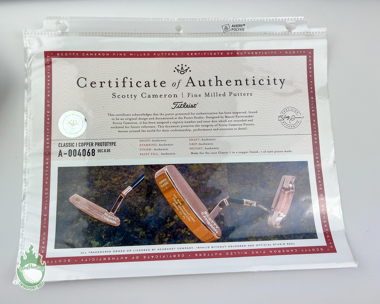 Scotty Cameron Copper Classic I 1st Run Proto Tour Xperimental 200 Pcs. Cu PL 5 Scotty Cameron Copper Classic I 1st Run Proto Tour Xperimental 200 Pcs. Cu PL - Image 3